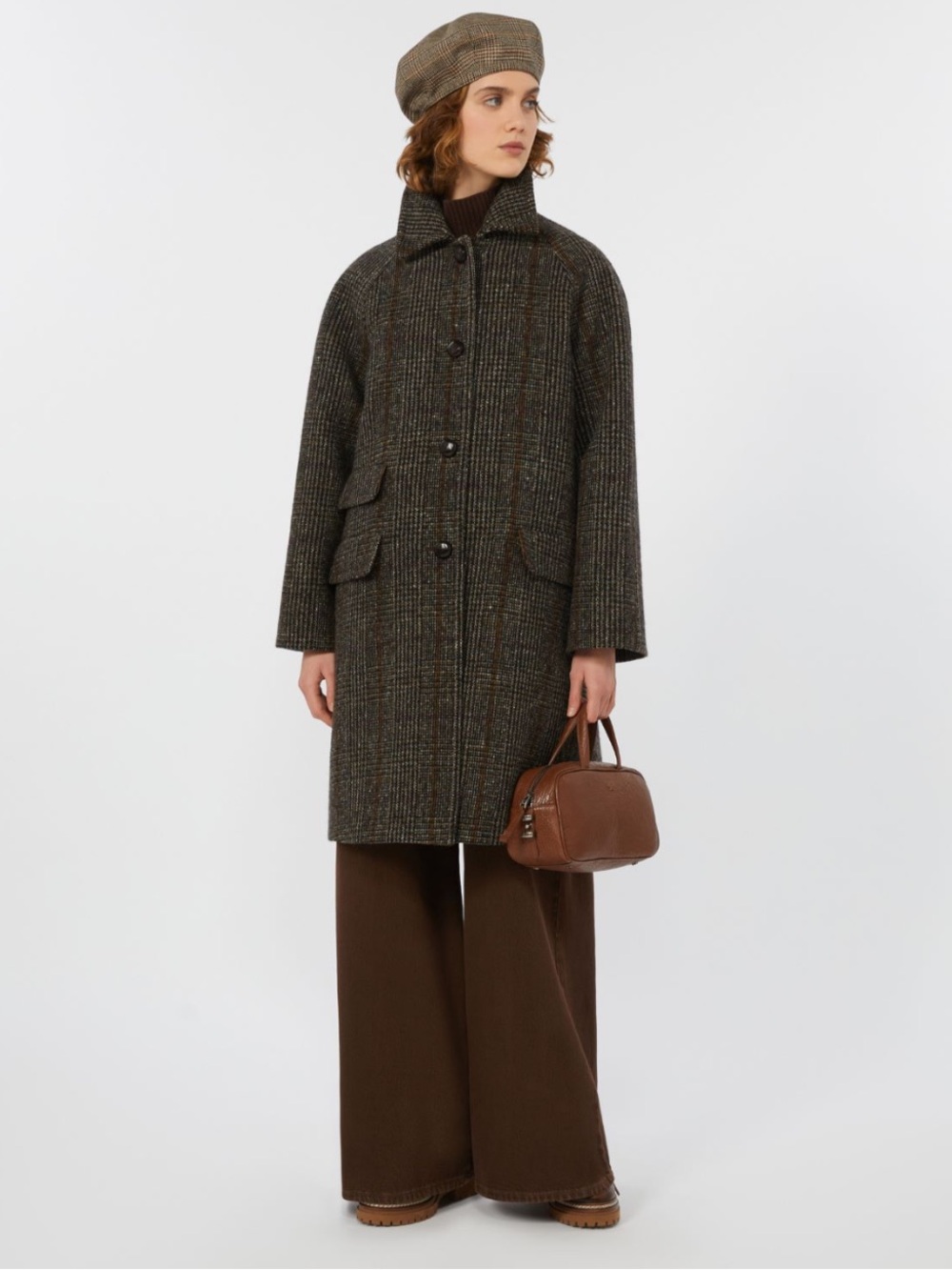 MaxMara Weekend Prince of Wales Wool Midi Coat